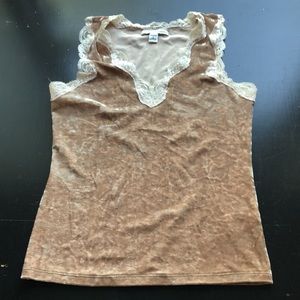 Banana Republic velvet stretch camisole in tan